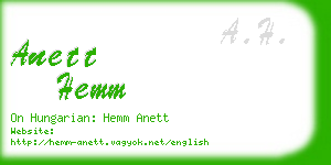 anett hemm business card